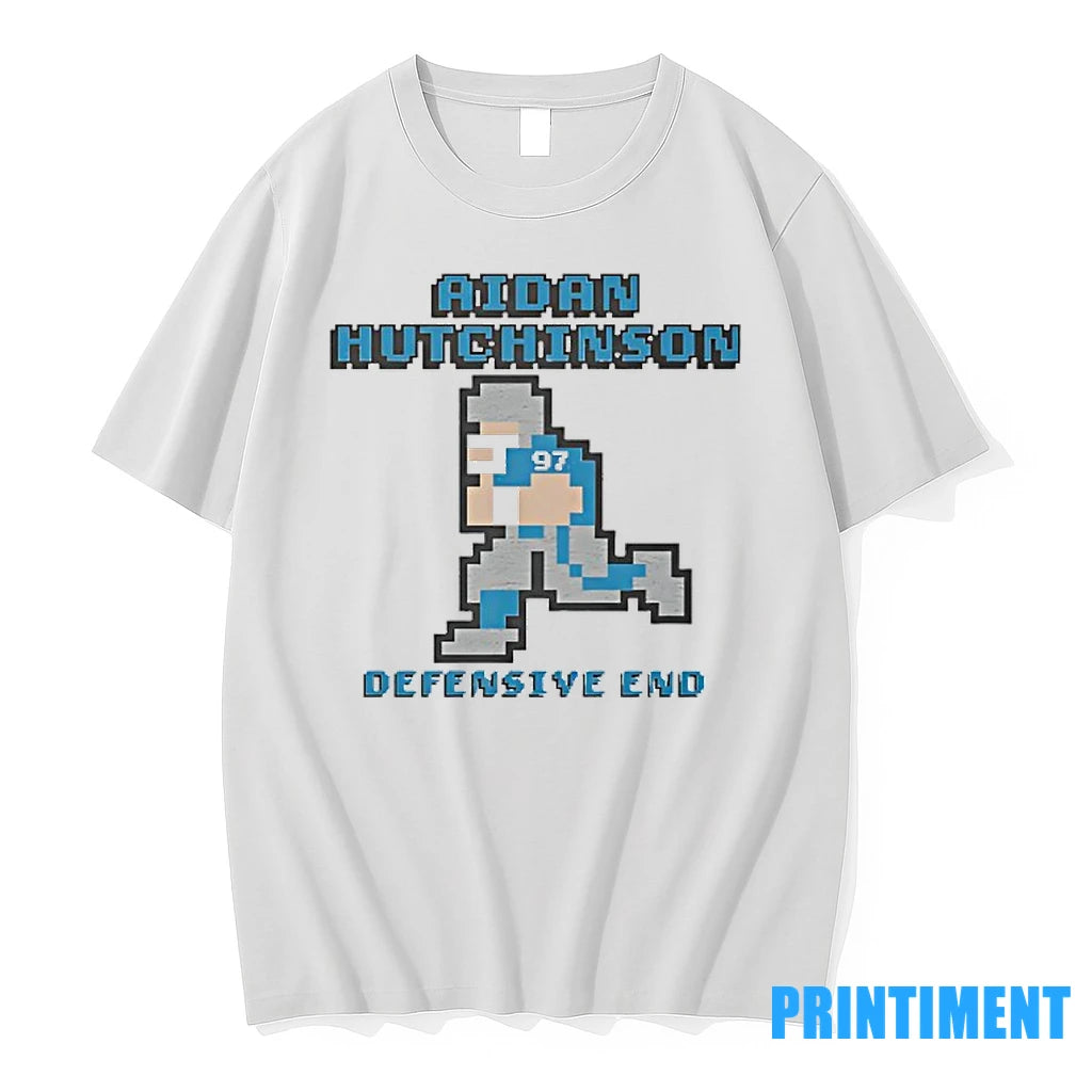 Aidan Hutchinson Defensive End Detroit Lions Football Pixel Tshirts Sweater