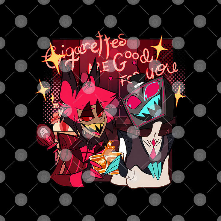 Alastor And Vox Cigarettes Are Good For You Hazbin Hotel T Shirt Unisex
