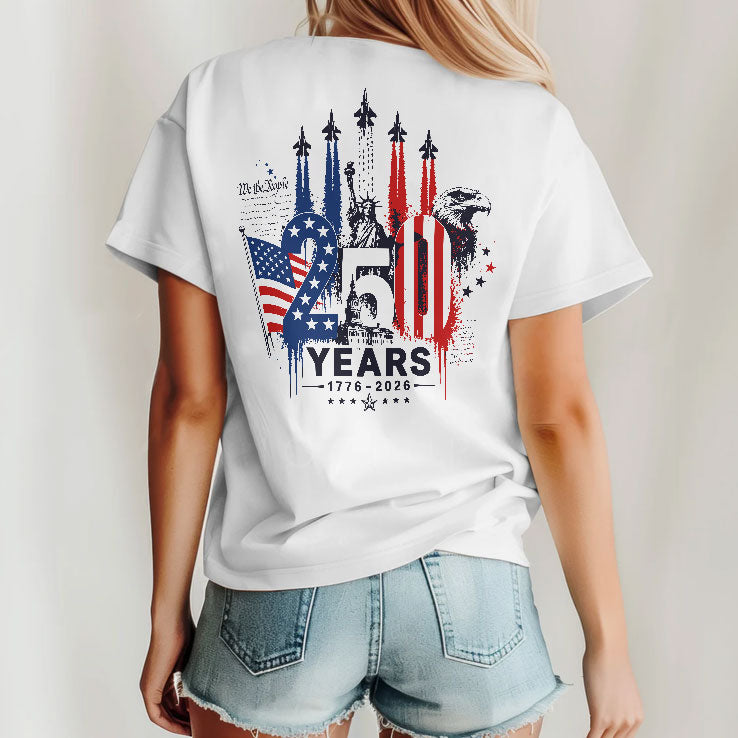America 250 1776 2026 Fighter Jet T Shirt