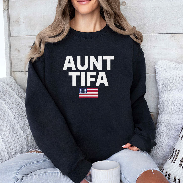 Aunt Tifa American Flag T Shirt