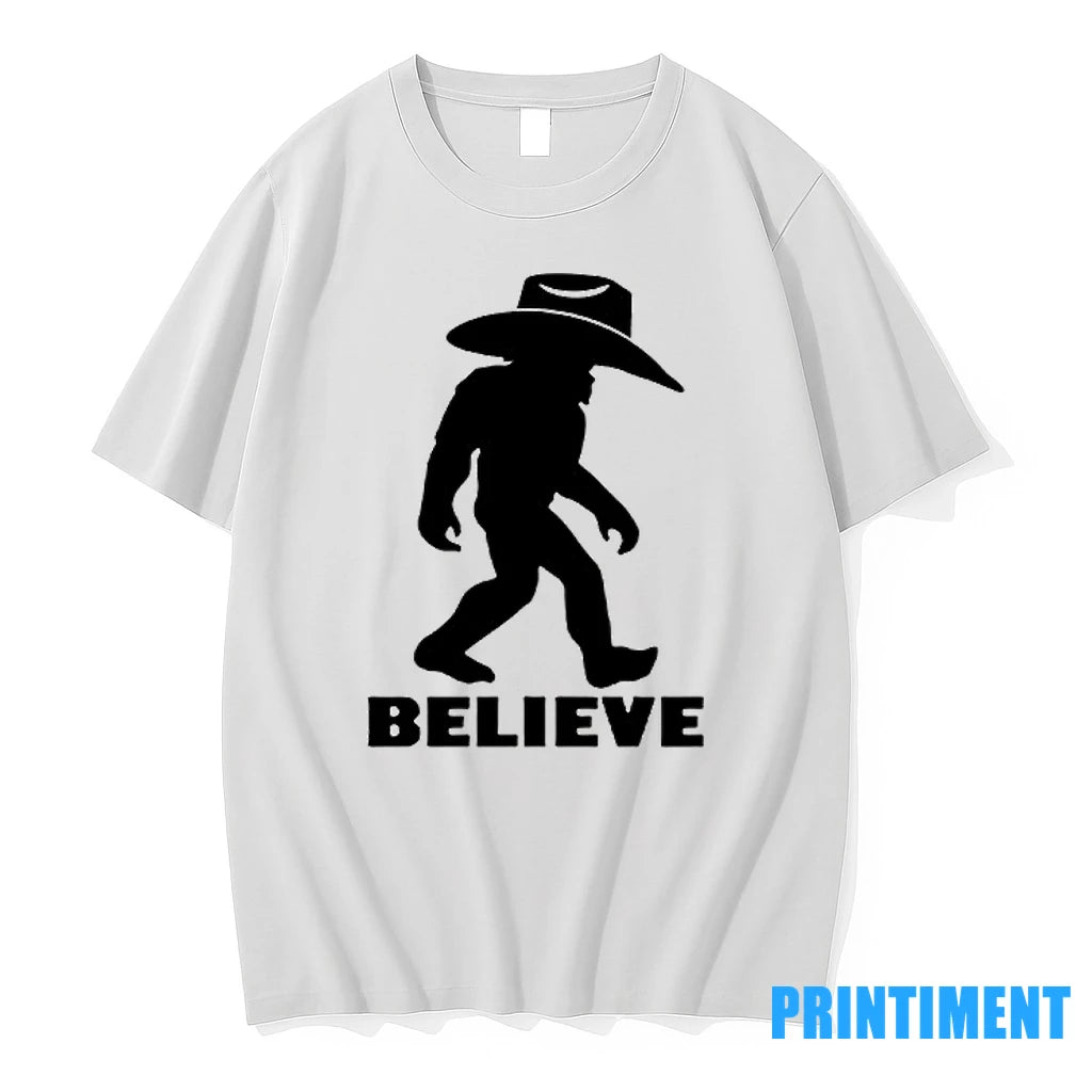 Bigfoot Wearing Cowboy Hat Believe Tshirts Sweater