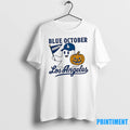 Blue October Ghost Dodgers Los Angeles Baseball Halloween Tshirts Sweater