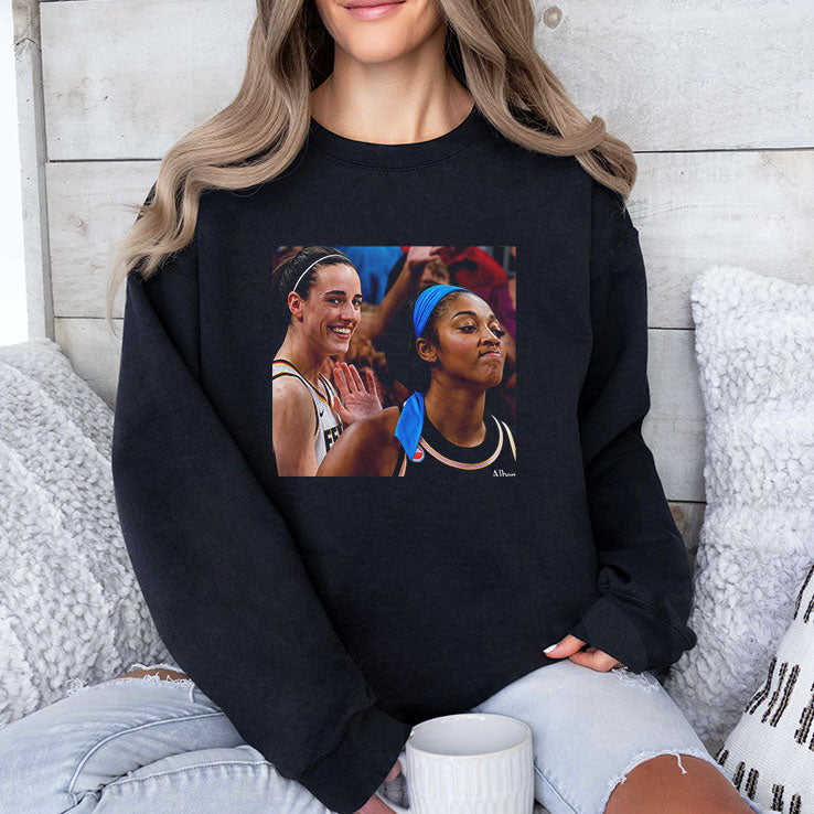 Caitlin Clark Laughing After Angel Reese Missed Game Winning Layup T Shirt Unisex