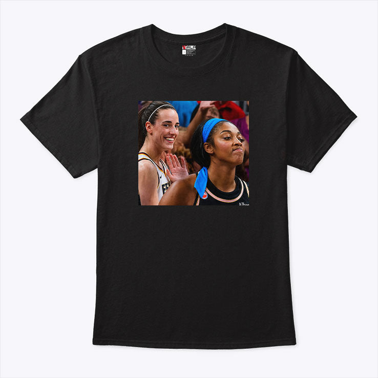 Caitlin Clark Laughing After Angel Reese Missed Game Winning Layup T Shirt Unisex