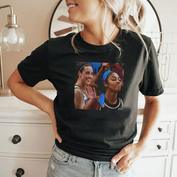 Caitlin Clark Laughing After Angel Reese Missed Game Winning Layup T Shirt Unisex