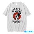 Charlie Kirk 1993 2025 Voices Not Violence Tshirts Sweater