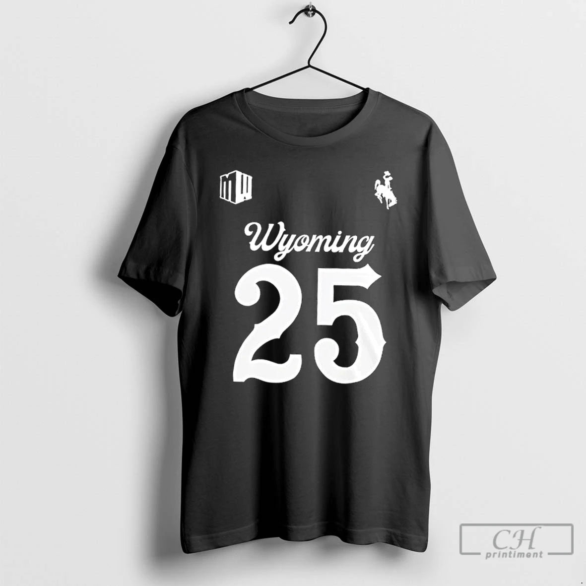 Classic 2025 Wyoming Cowboys Dark Mode Black 2 Sided T Shirts