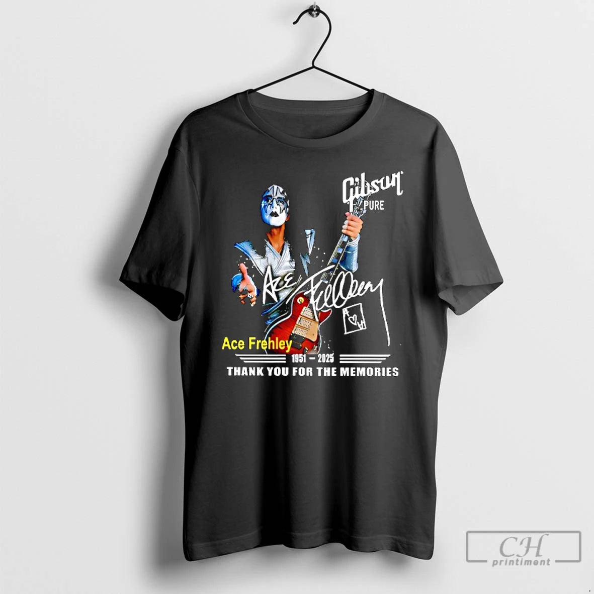 Classic Ace Frehley 1951 2025 Thank You For The Memories Signature T Shirts