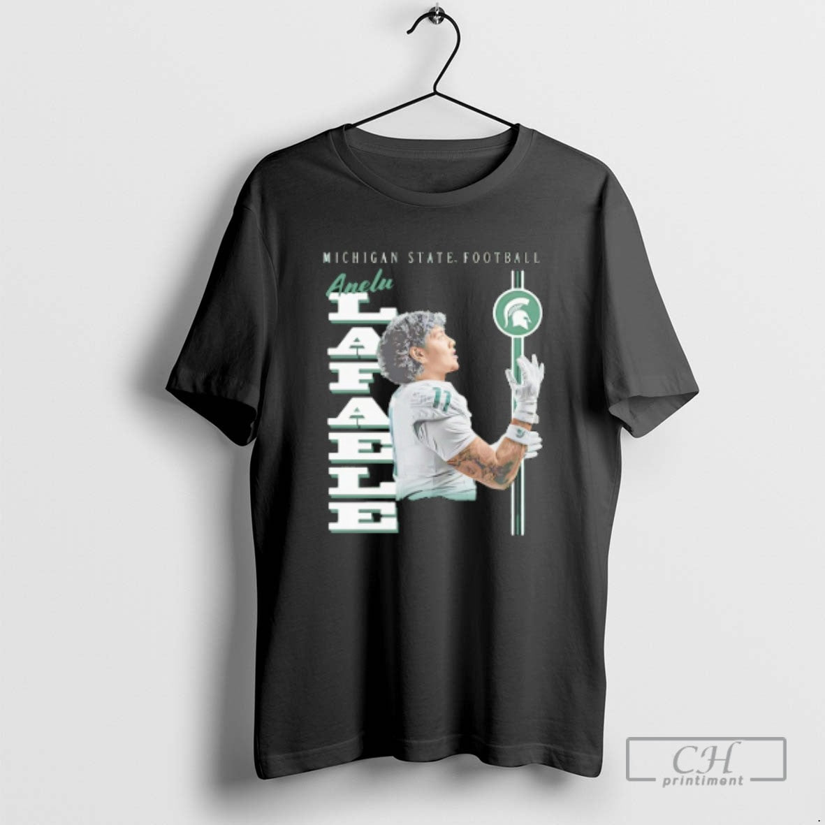 Classic Anelu Lafaele Michigan State Spartans Portrait T Shirts