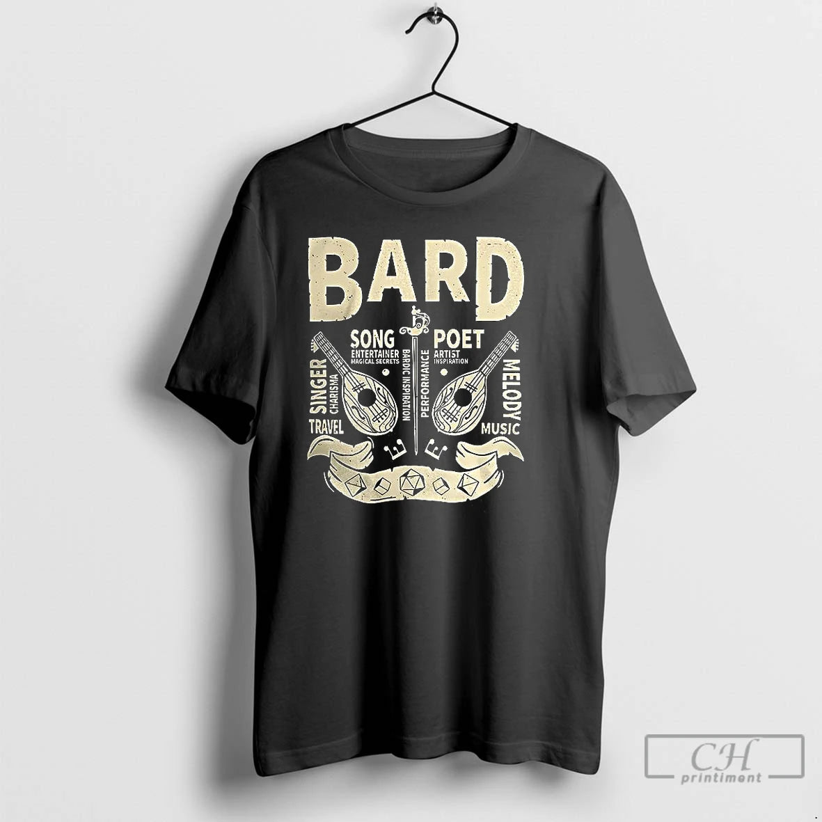Classic Bard Grunge Dungeons And Dragons T Shirts