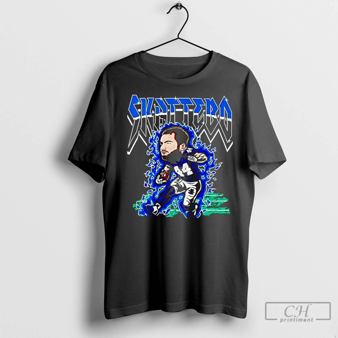 Classic Cam Skattebo Fire Caricature New York Giants