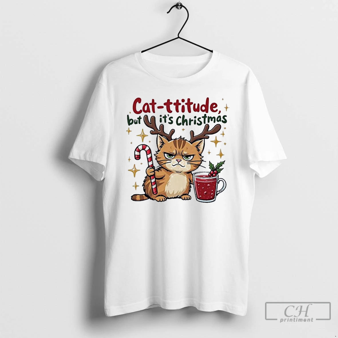 Classic Cat Titude Christmas Cat Grumpy Cattitude Meme T Shirts