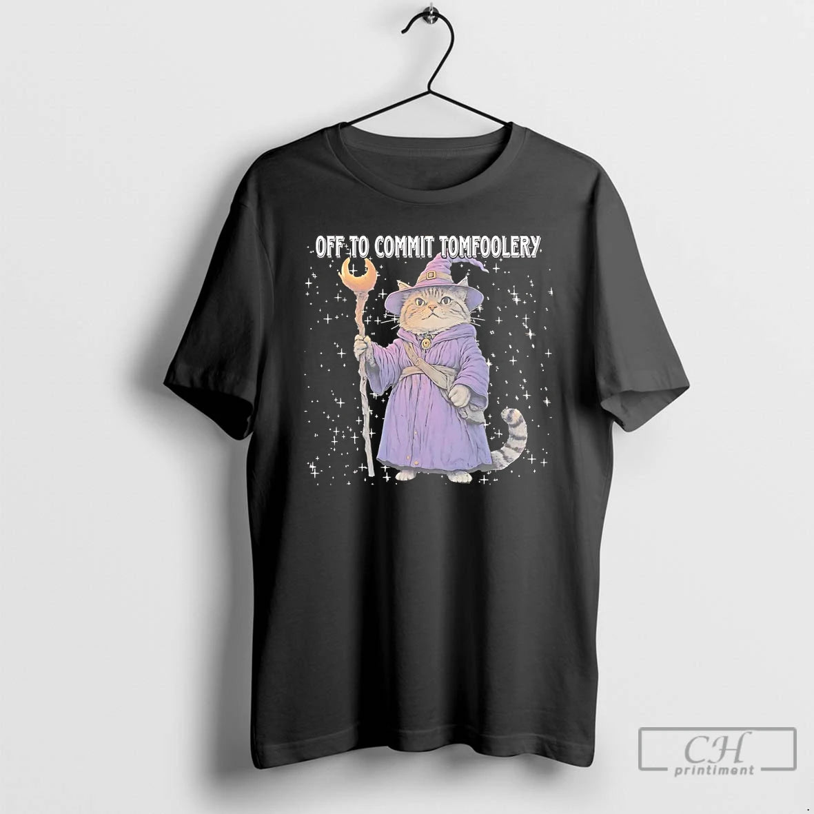 Classic Cat Wizard Off To Commit Tomfoolery T Shirts