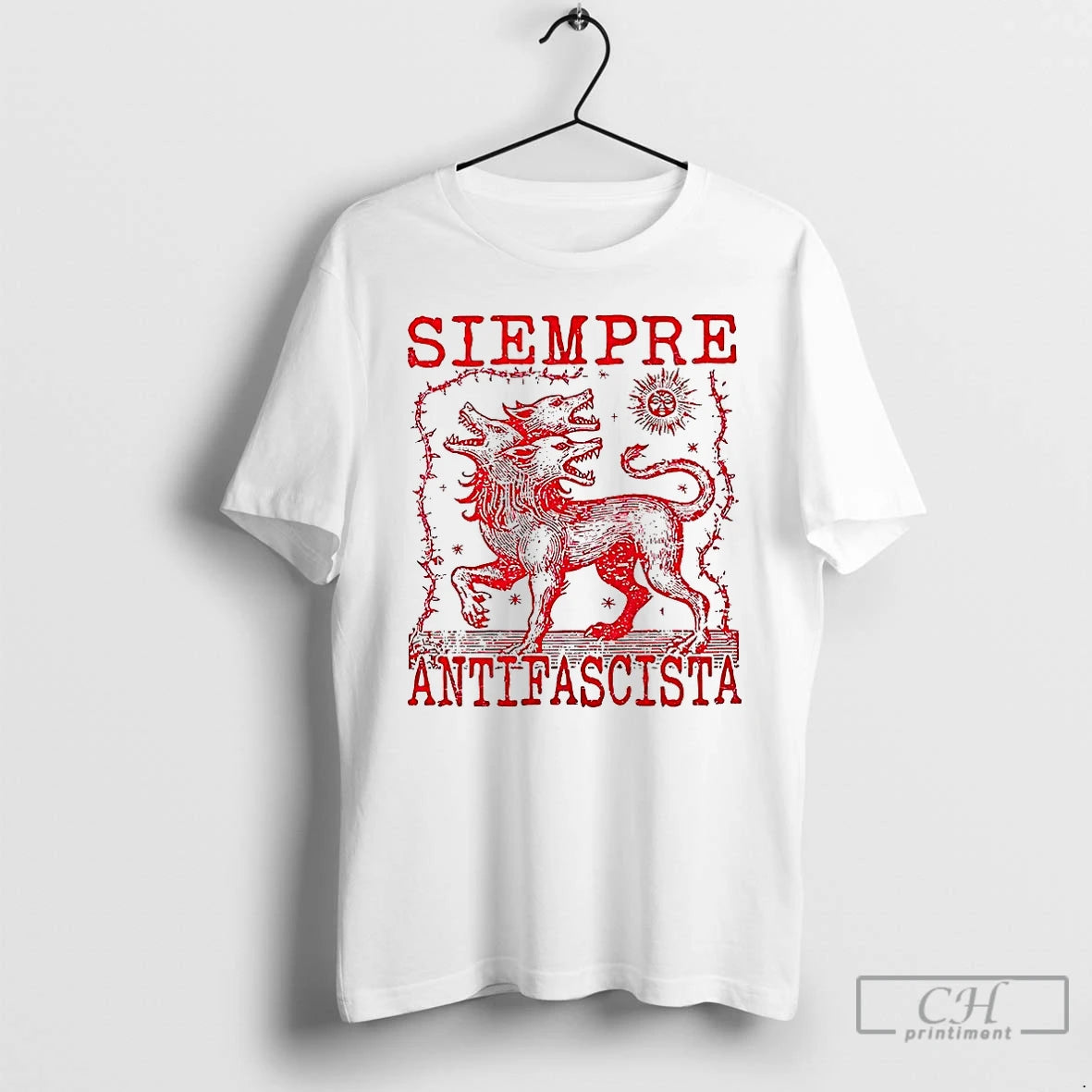 Classic Cerberus Siempre Antifascista Greek Mythology T Shirts