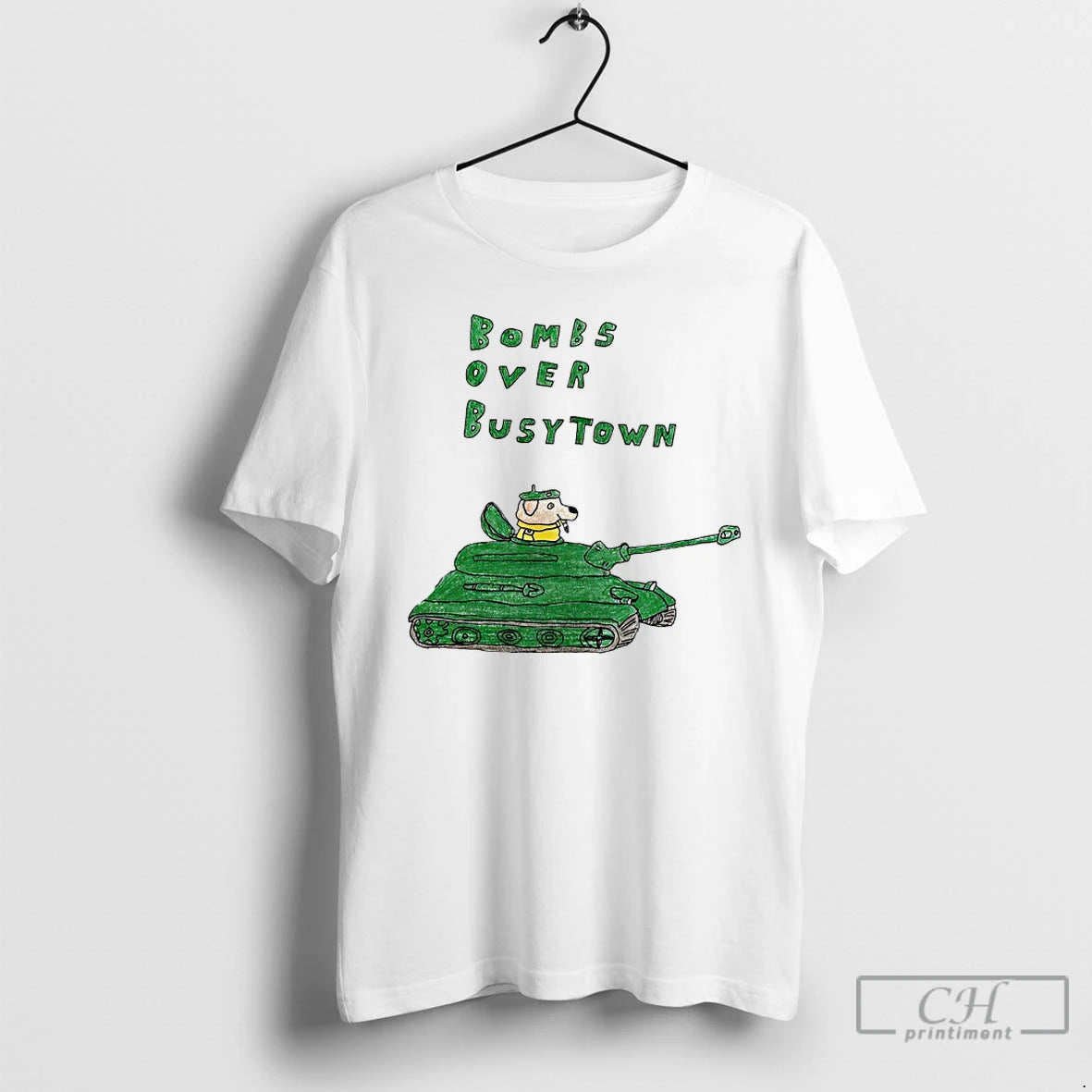 Classic Dog Tank Bombs Over Busytown T Shirts