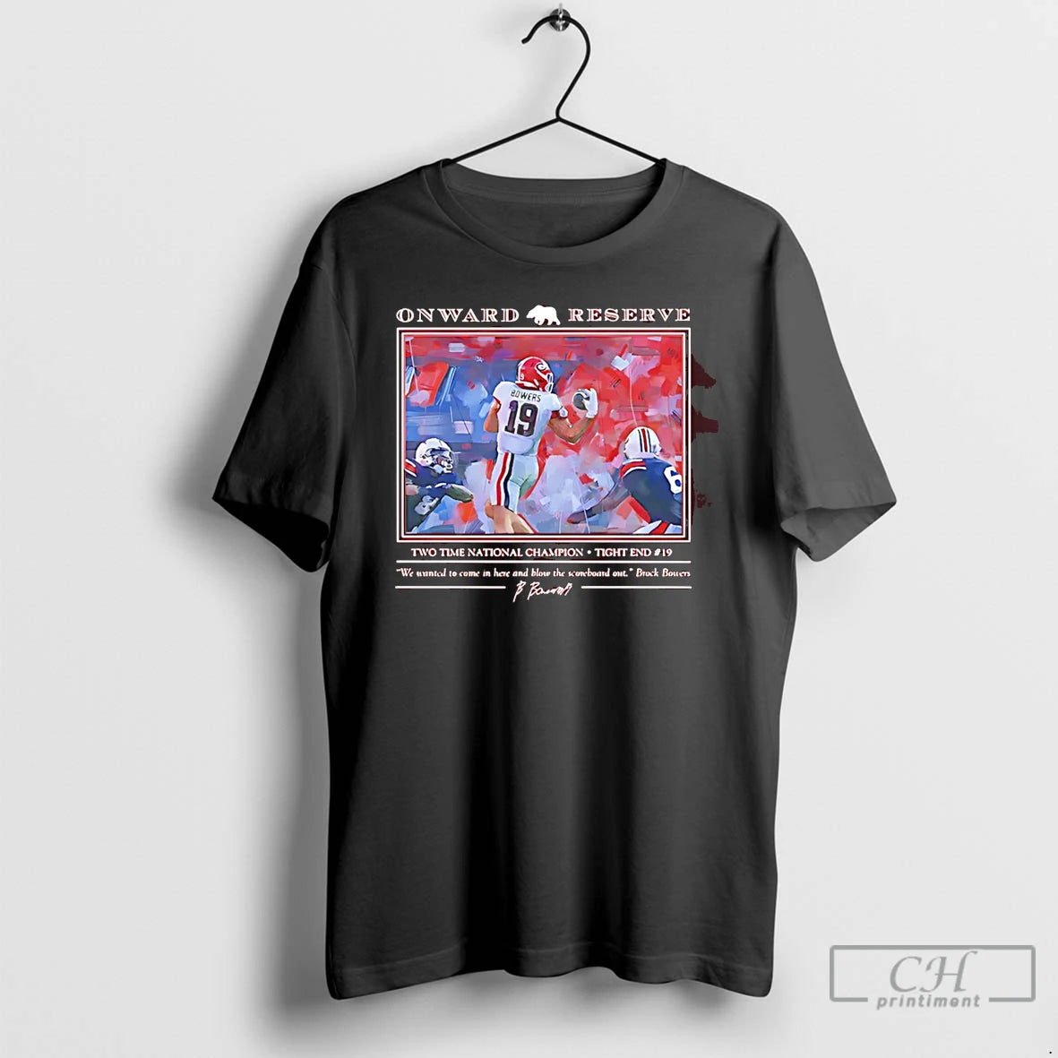 Classic Georgia Bulldog Two Time National Champion Tight End Number 19 T Shirts