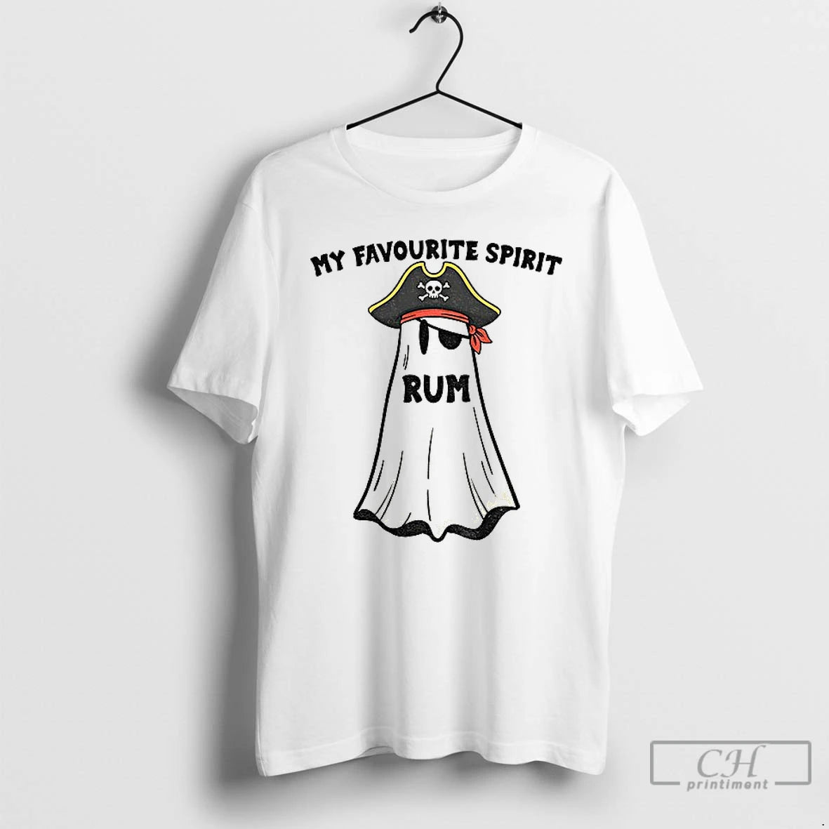 Classic Ghost Pirate Hat My Favourite Spirit Rum Halloween T Shirts