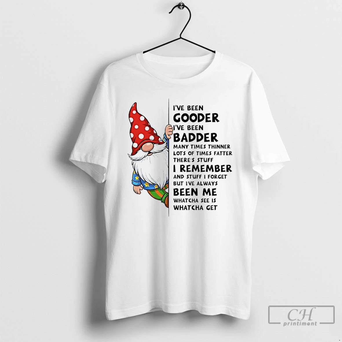 Classic Gnome Ive Been Gooder Ive Been Badder Many Times Thinner Lots Of Times Fatter