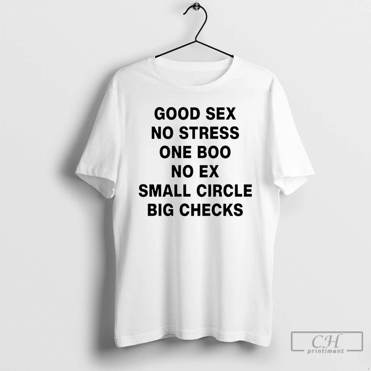 Classic Good Sex No Stress One Boo No Ex Small Circle Big Checks T Shirts