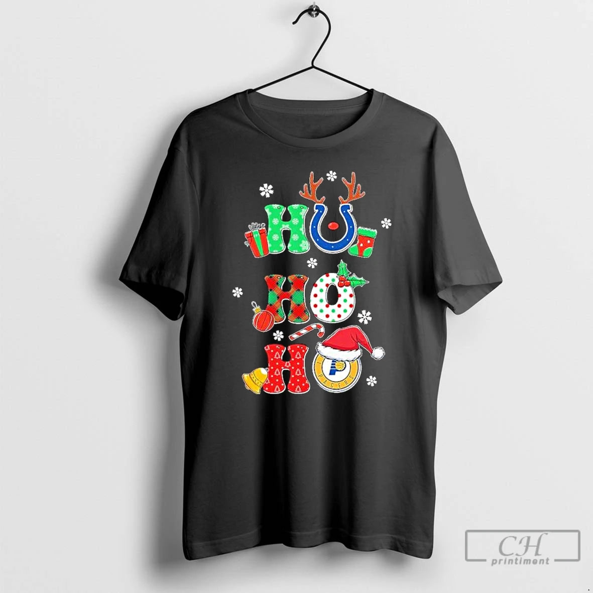 Classic Ho Ho Ho Christmas Indiana Sports Teams Logo T Shirts