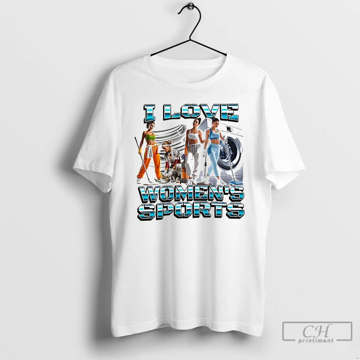 Classic I Love Womens Sports Housework Satirical T Shirts