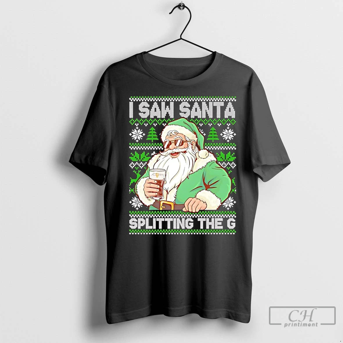 Classic I Saw Santa Splitting The G Guinness Christmas Ugly