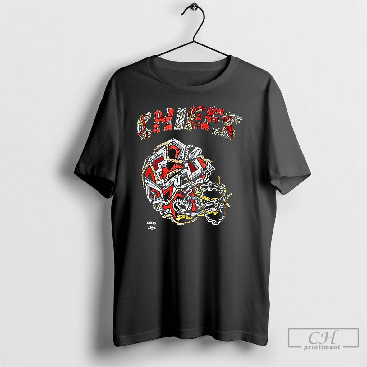 Classic Kansas City Chiefs Football Helmet Distortedd Leaders T Shirts
