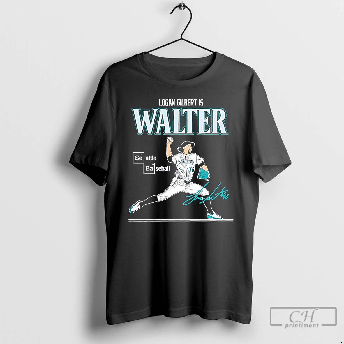 Classic Logan Gilbert Is Walter Seattle Mariners Baseball Signature T Shirts