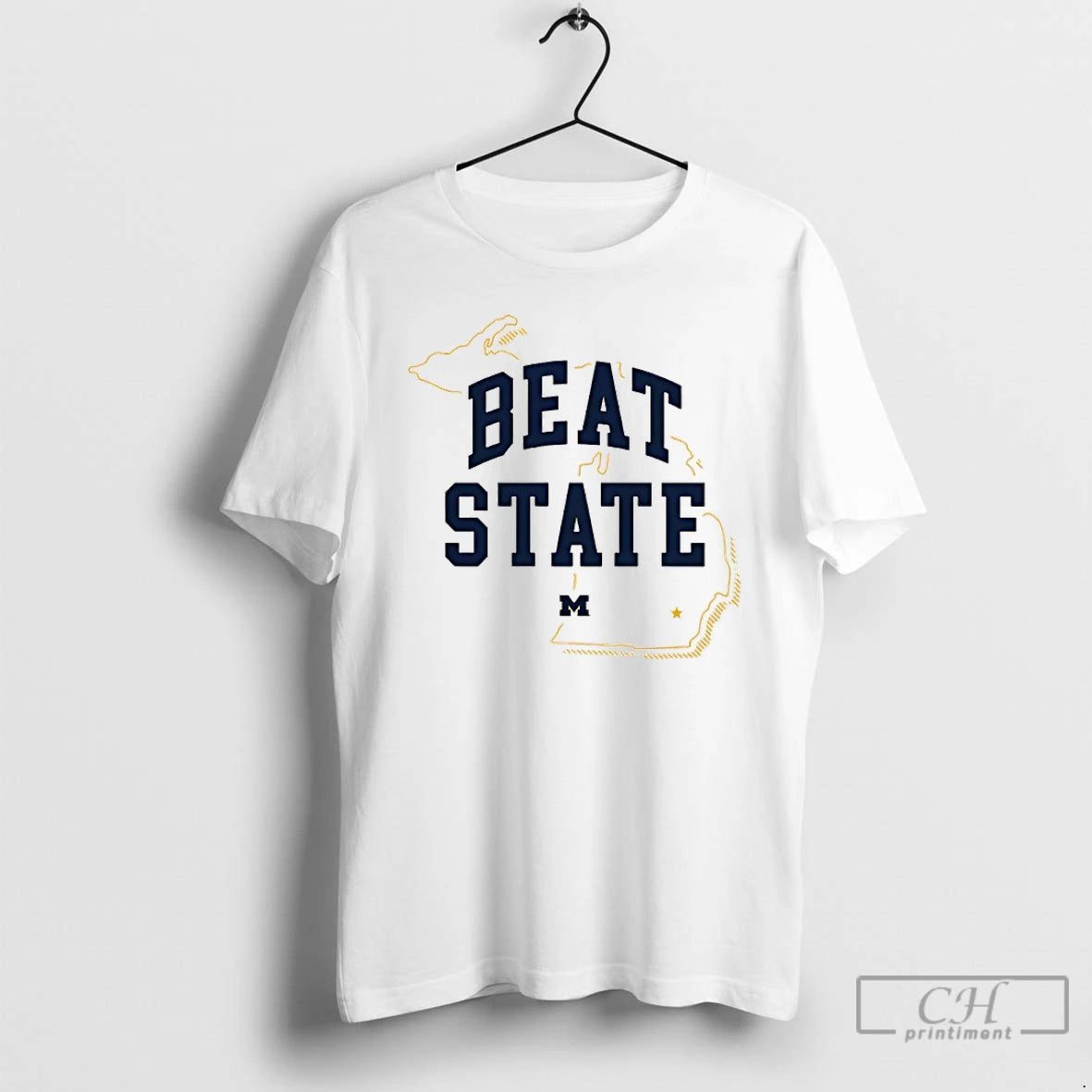 Classic Michigan Wolverines Paul Bunyan Rivalry Beat State Map T Shirts