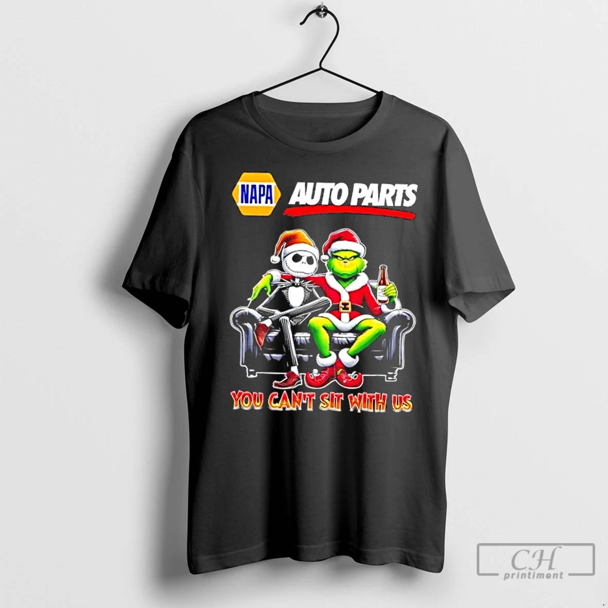 Classic Napa Auto Parts X Grinch And Jack Skellington Happy Hallothankmas You Cant Sit With