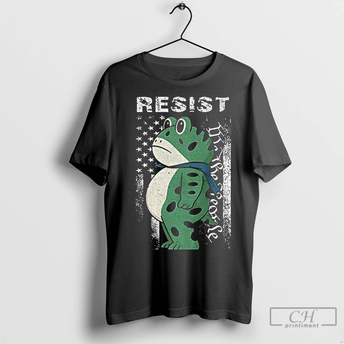 Classic Portland Frog We The People Protest Patriotic America Flag