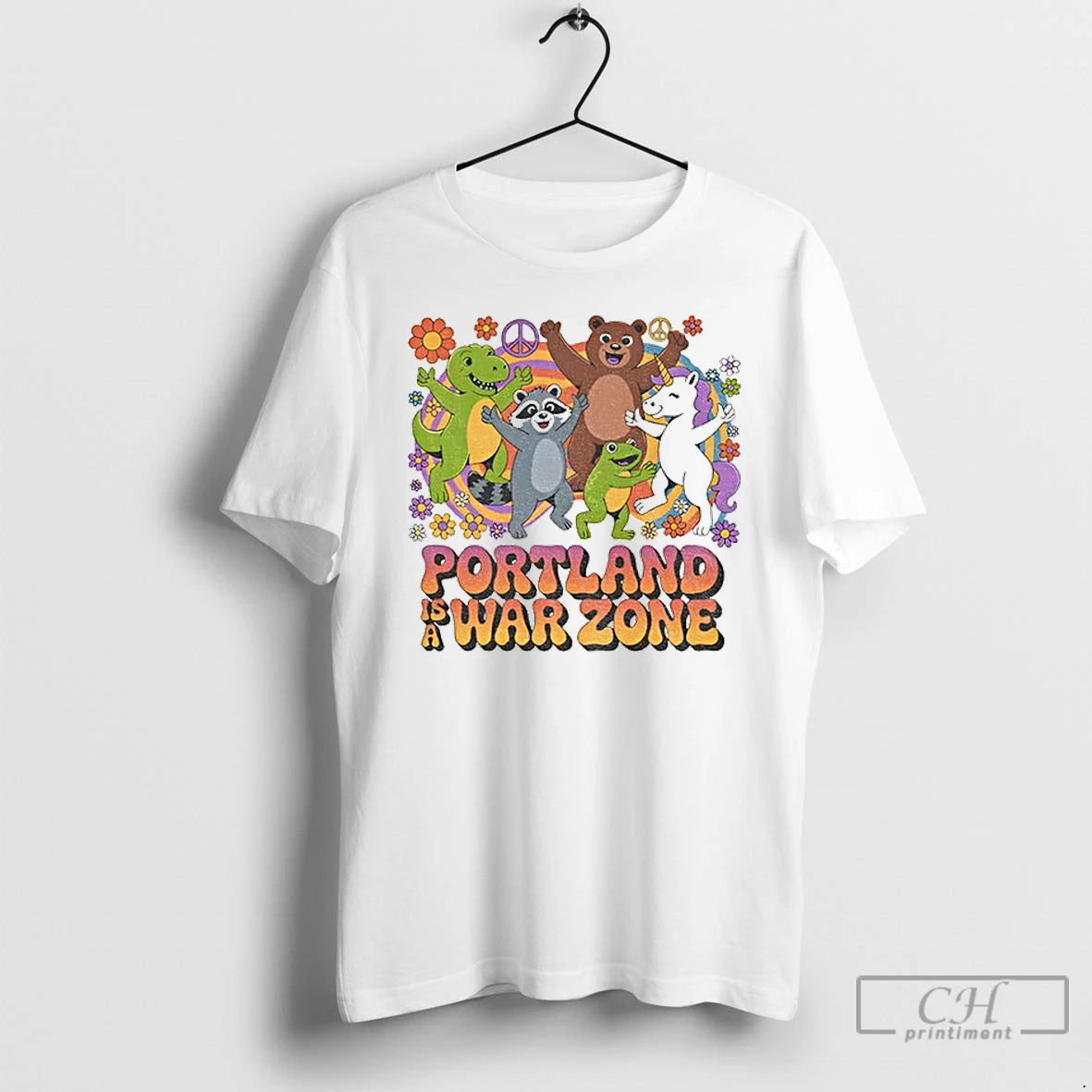 Classic Portland Is A War Zone Resist Animal Dancing T Shirts