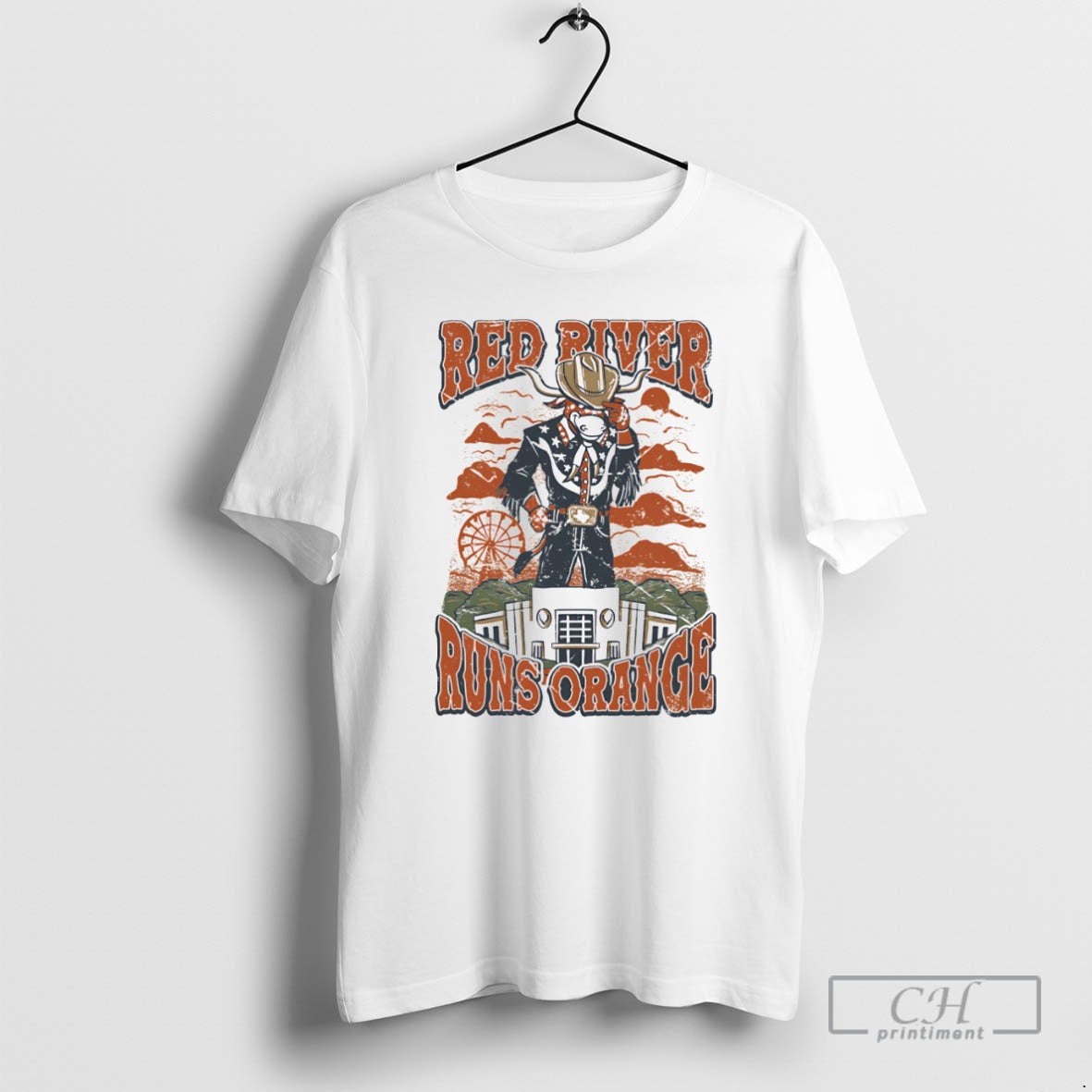 Classic Red River Runs Orange Texas Longhorns Shirt Sweater