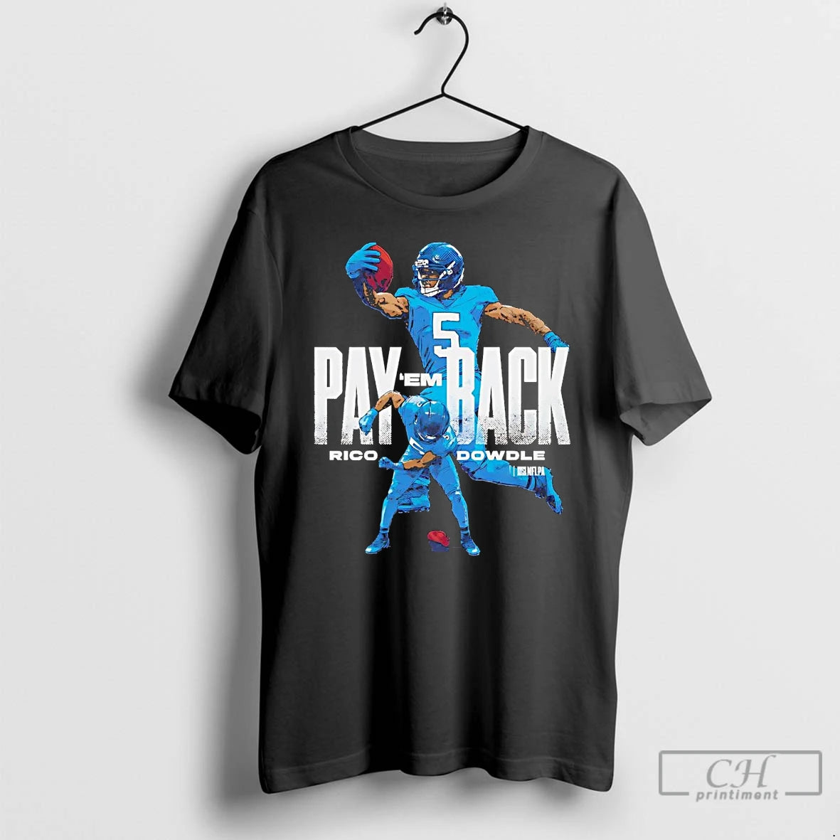 Classic Rico Dowdle Pay Em Back Carolina Panthers T Shirts