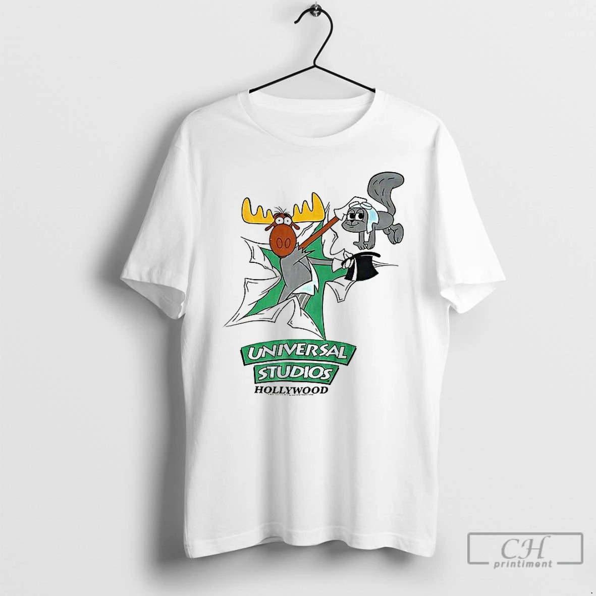 Classic Rocky And Bullwinkle Universal Studios Hollywood T Shirts