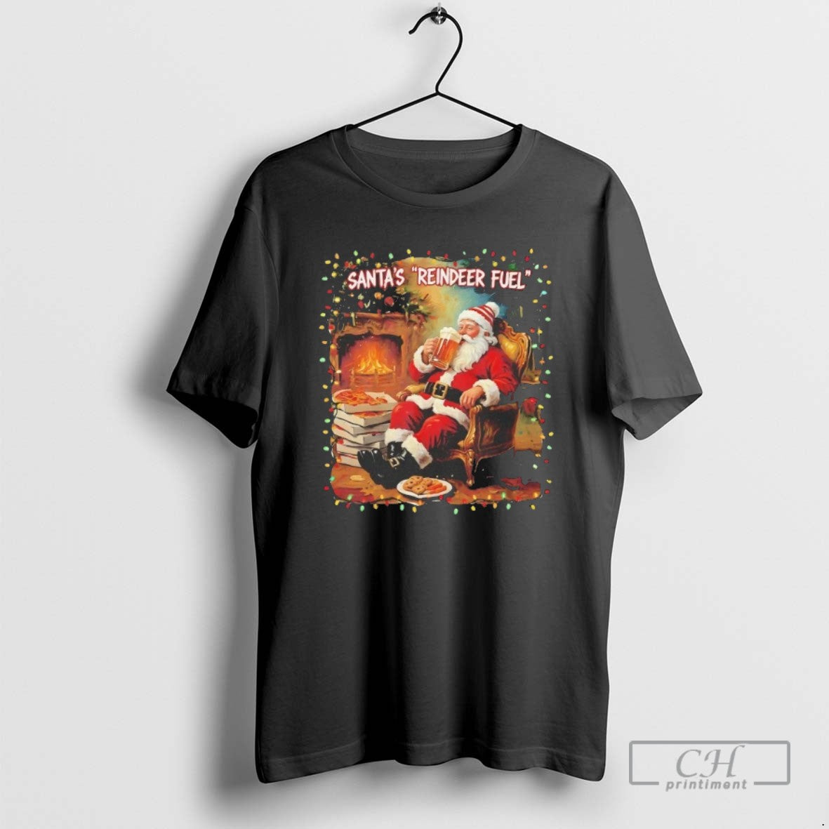 Classic Santas Reindeer Fuel Christmas T Shirts