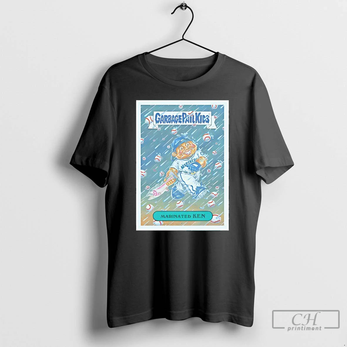 Classic Seattle Mariners Garbage Pail Kids Mariners Marinated Ken Baseball T Shirts