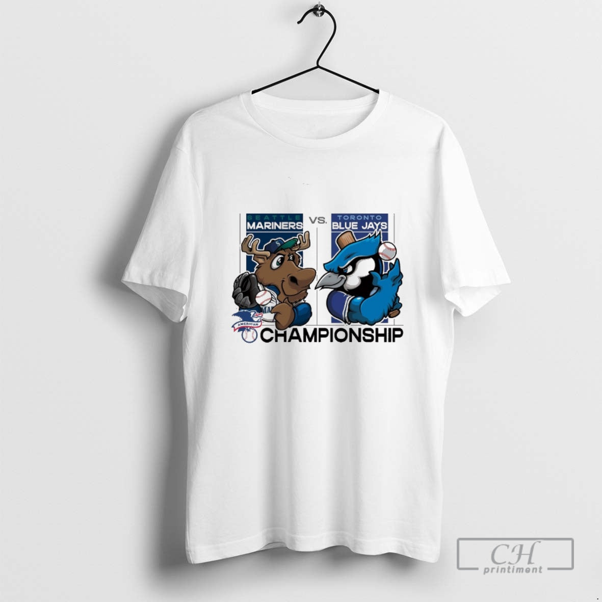 Classic Seattle Mariners Vs Toronto Blue Jays 2025 Mlb League Championship Series Mascots Shirt Sweater