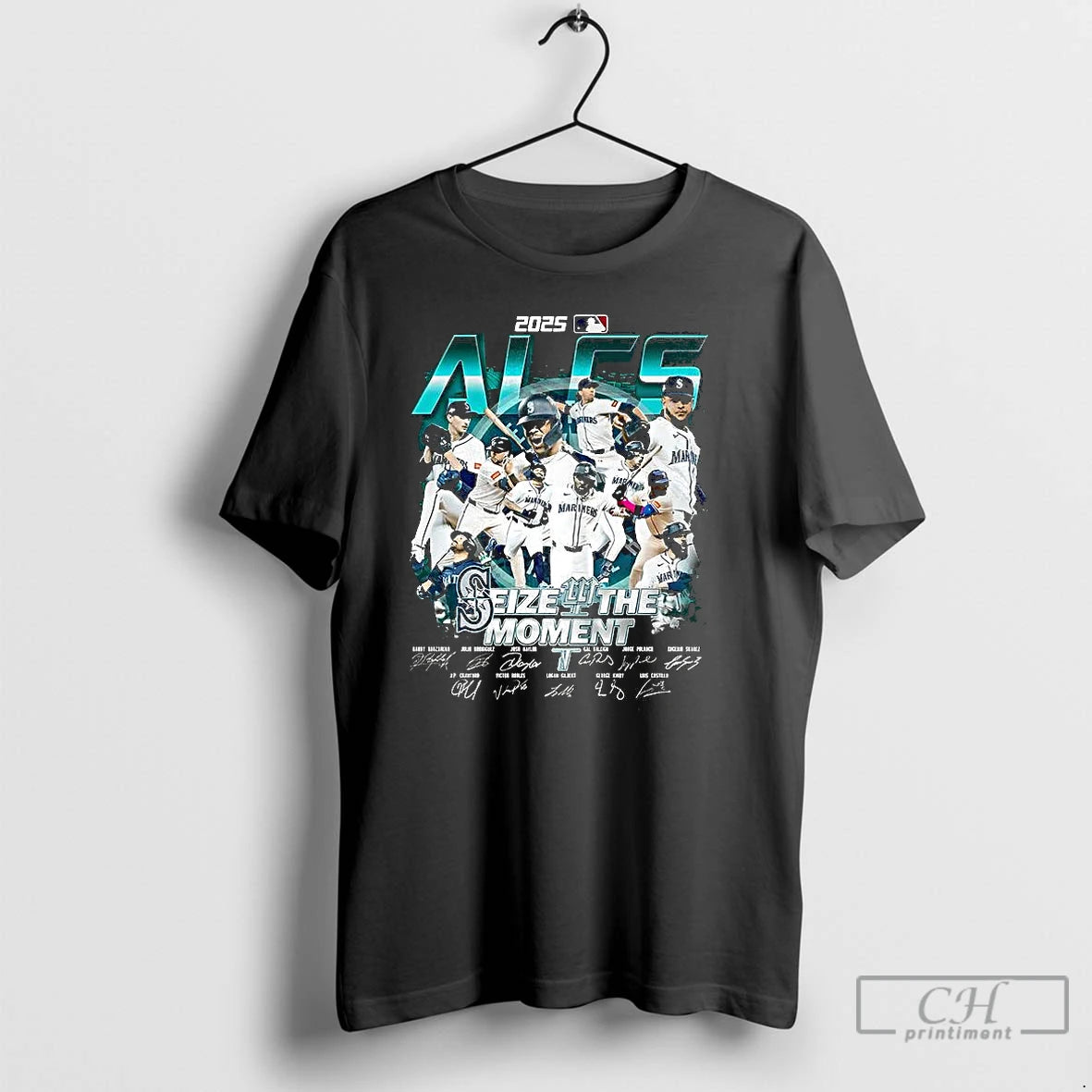 Classic Seattle Mariners Baseball 2025 Seize The Moment Player Signature T Shirts