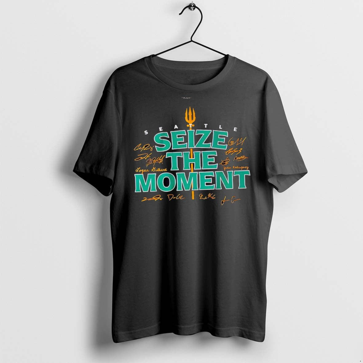 Classic Seize The Moment Seattle Baseball Signatures T Shirts