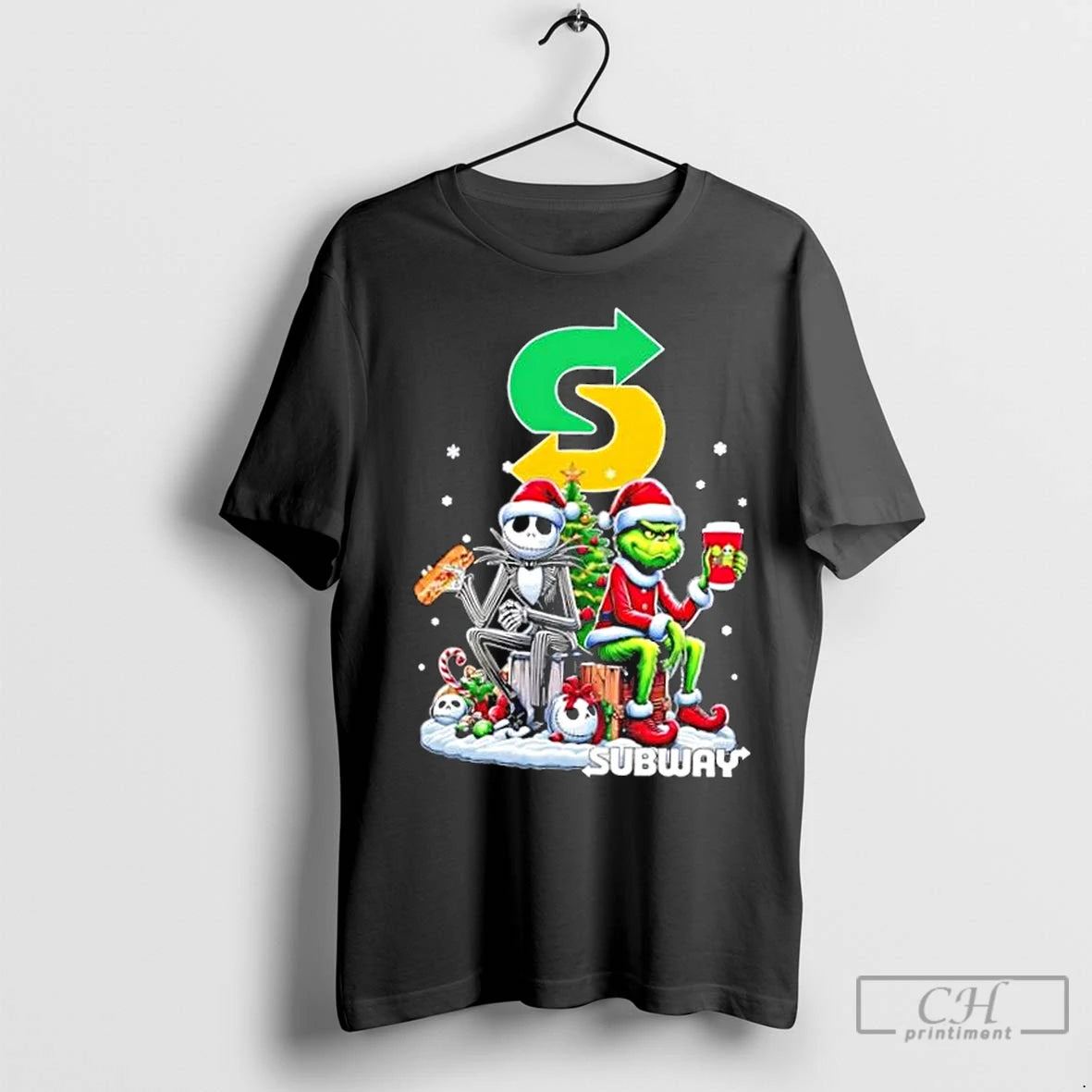 Classic Subway X Grinch And Jack Skellington Unwilling Friends Merry Christmas