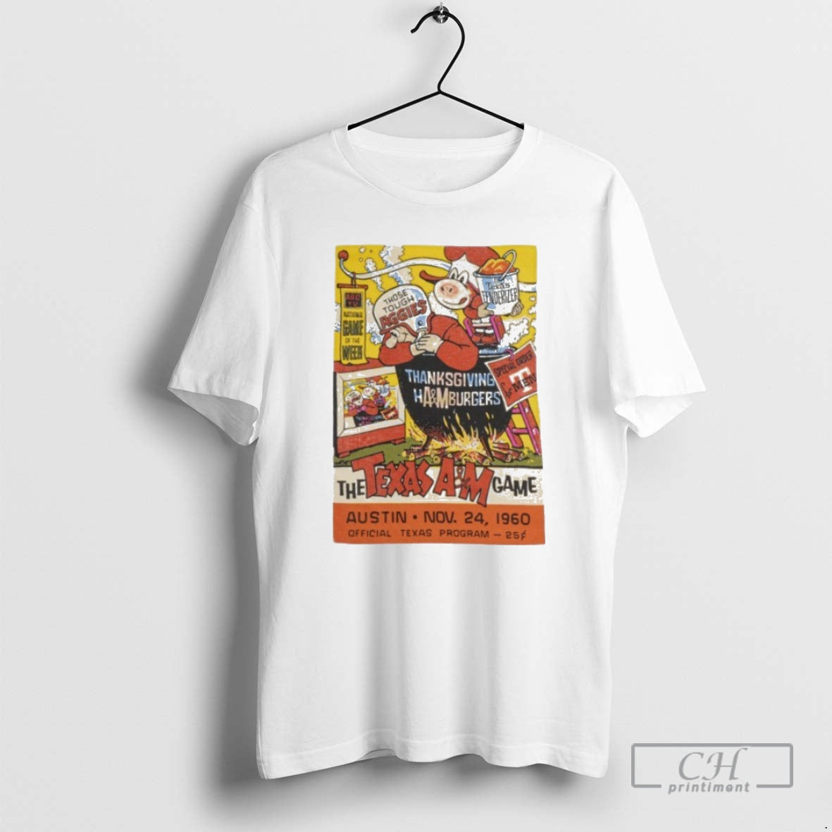 Classic Texas Longhorns The Game Thanksgiving Am Burgers Austin Nov 24 1960 Shirt Sweater
