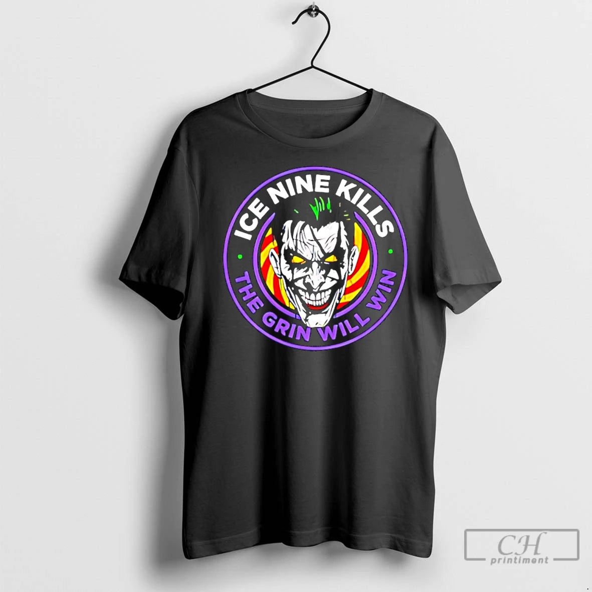 Classic The Laugh Track Joker Face Horror The Grin Will Win Big Halloween