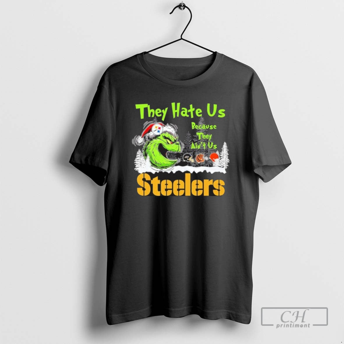 Classic They Hate Us Because They Aint Us The Santa Grinch Steelers T Shirts