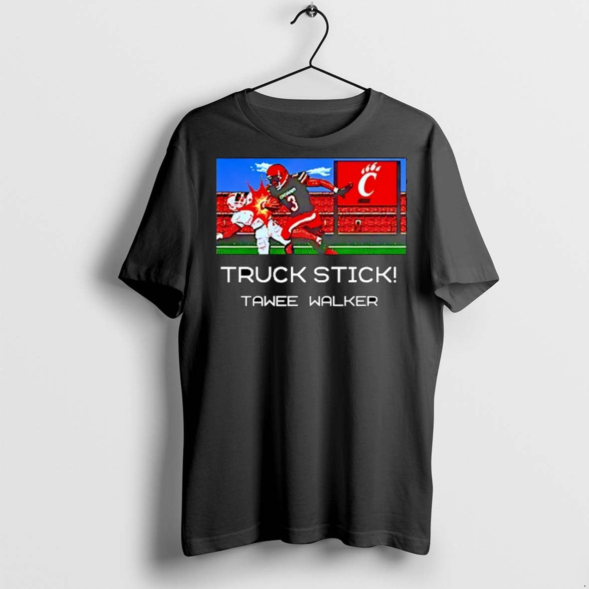 Classic Truckstick Tawee Walker Cincinnati Bearcats Pixel T Shirts
