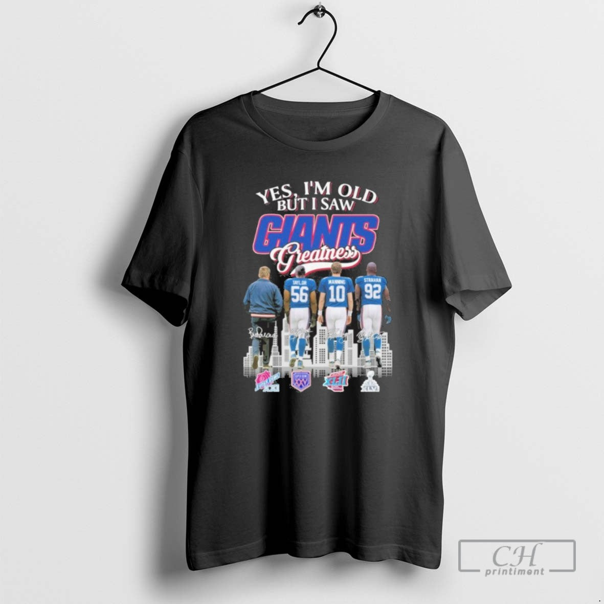 Classic Yes Im Old But I Saw Broncos Giants Player City Signature Logo T Shirts