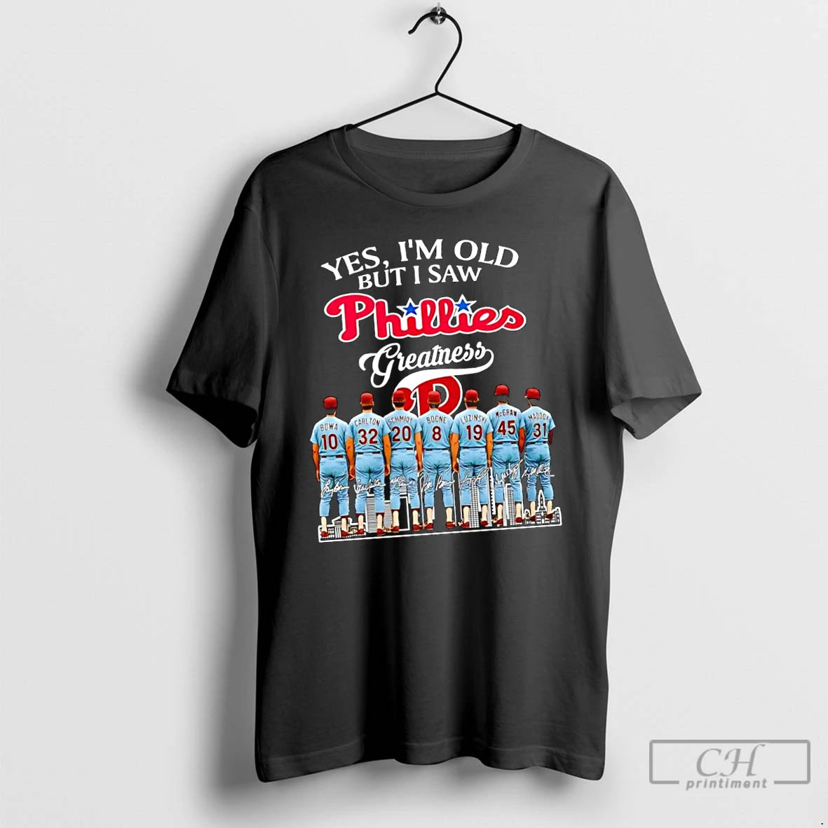 Classic Yes Im Old But I Saw Philadelphia Phillies Players Greatness Signatures T Shirts