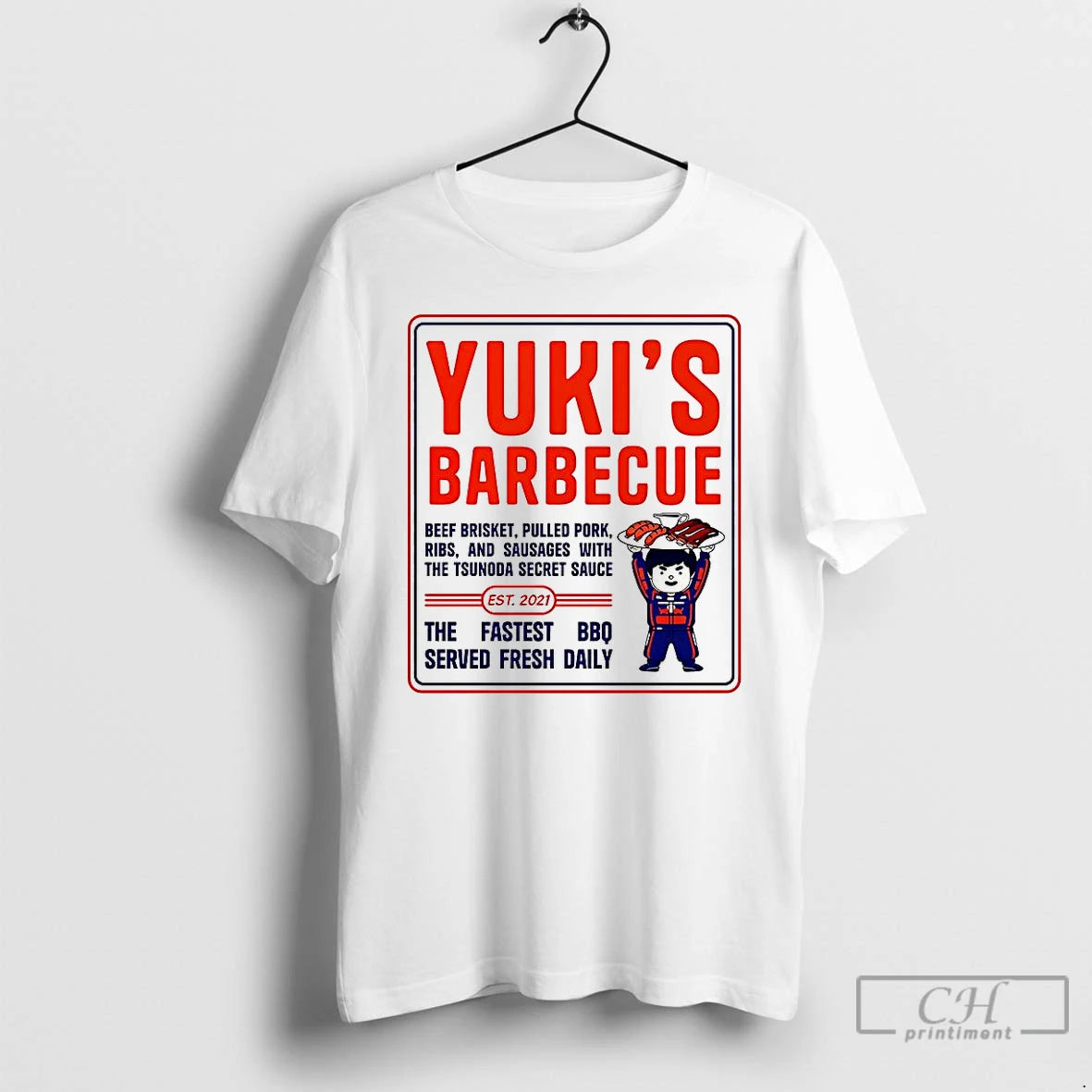 Classic Yukis Barbecue Est 2021 The Fastest Bbq Served Fresh Daily T Shirts