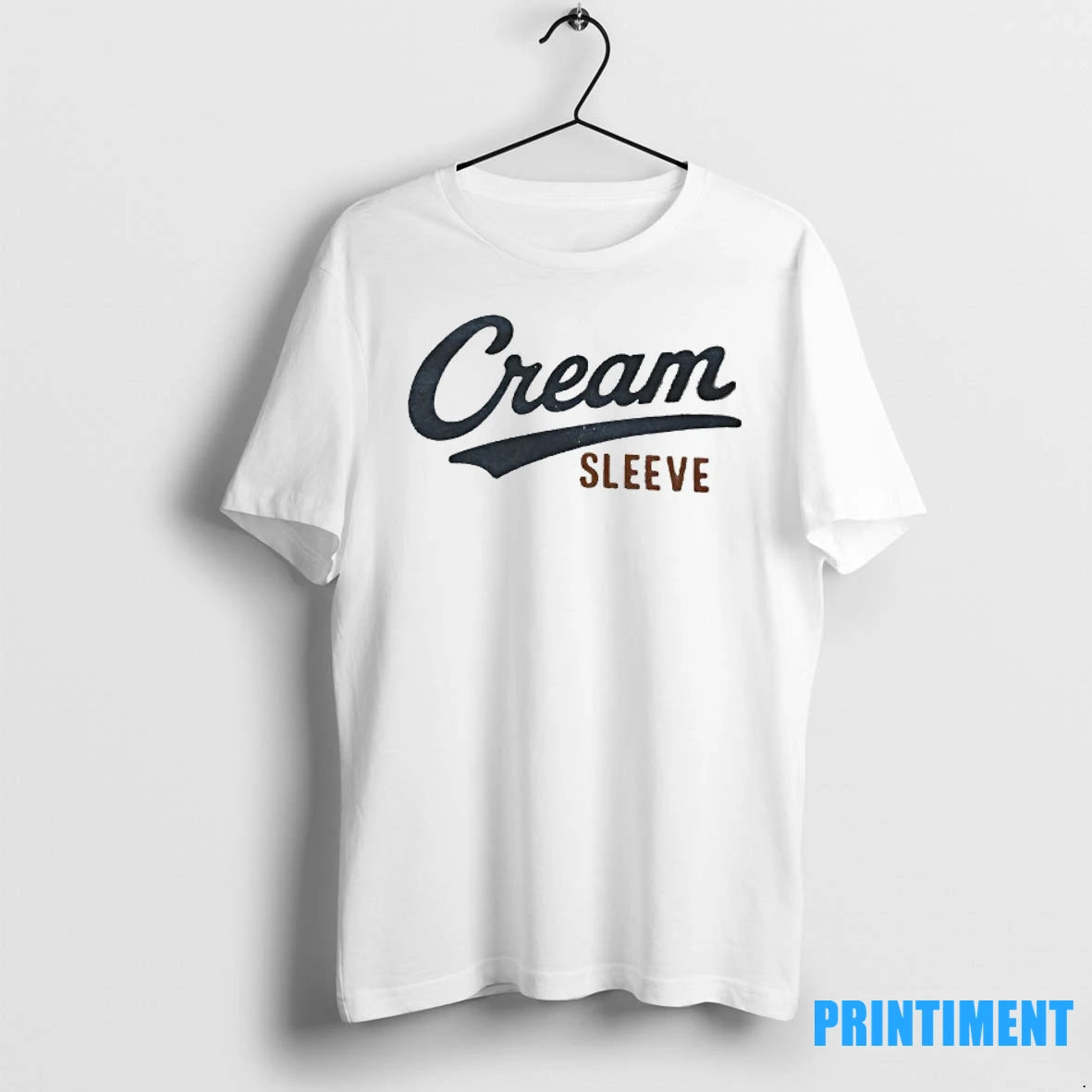 Cream Sleeve Logo Tshirts Sweater