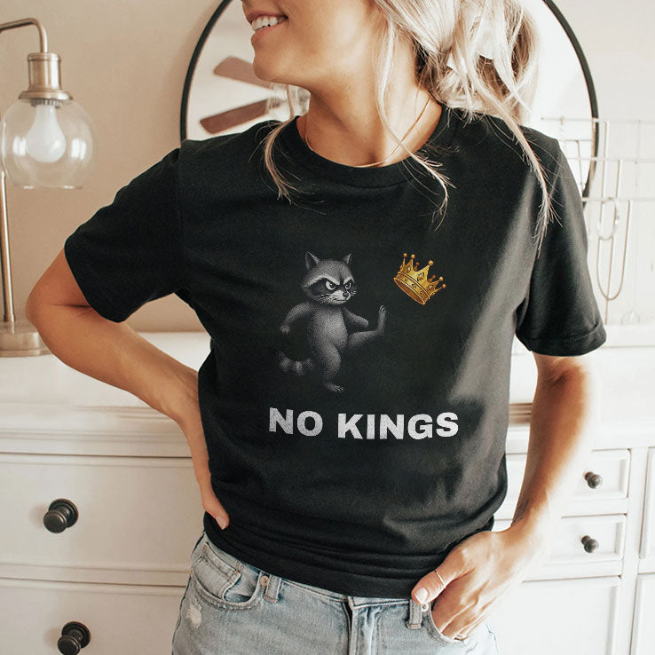 Cute Raccoon No Kings In America T Shirt